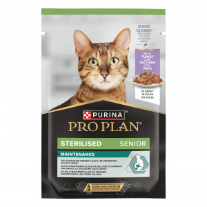Pro Plan Sterilised Senior 7+ ar tītara gaļu mērcē 13 x 85g
